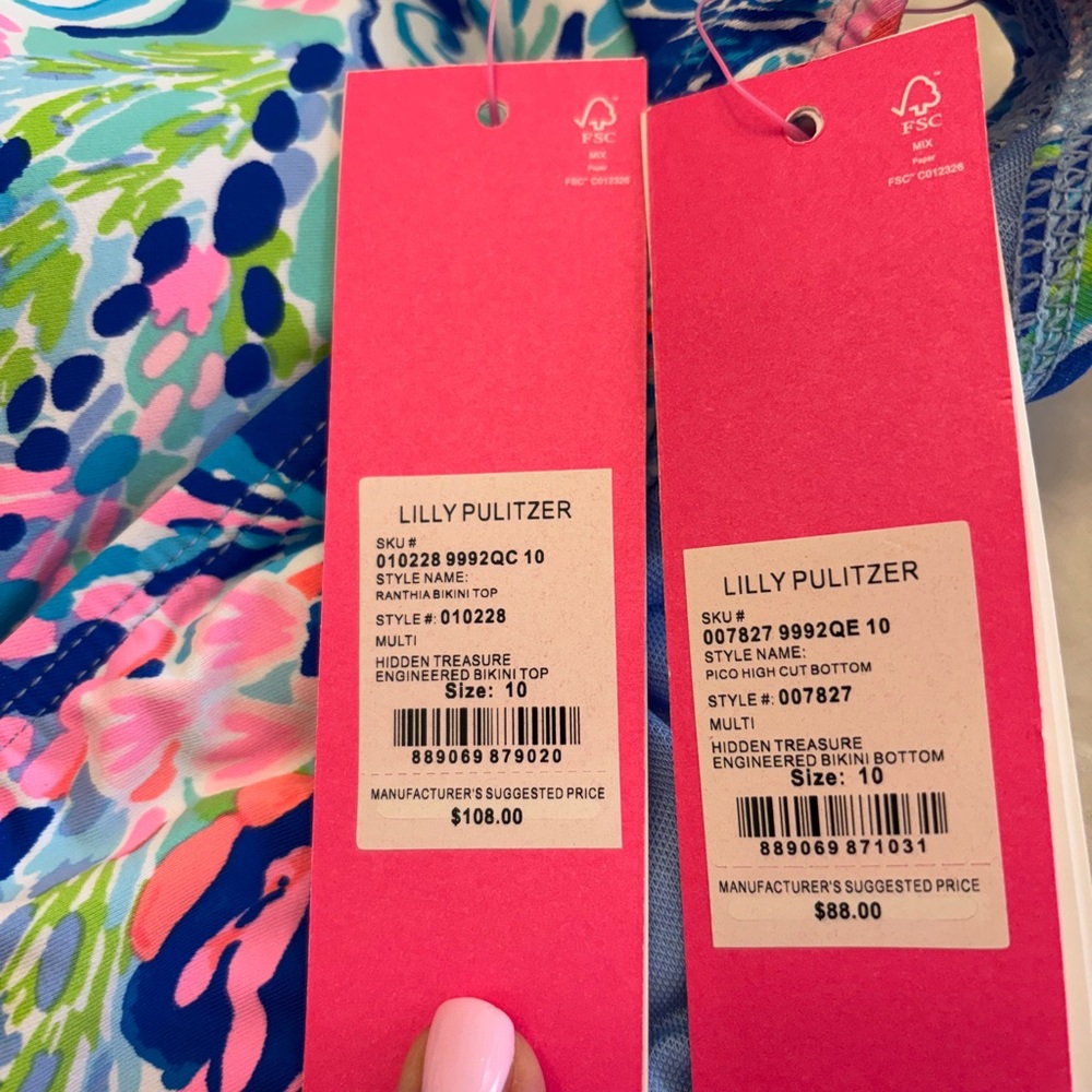 Lilly Pulitzer Bikini Set Multi Hidden Treasure size 10 - Picture 11 of 11